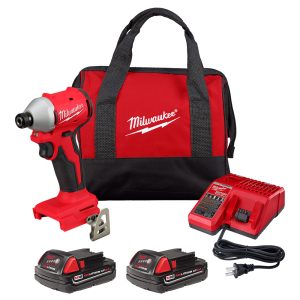 KIT DE LLAVE DE IMPACTO DE 1/4″ BRUSHLESS M18 2 BATERIAS 2.0Ah Y CARGADOR MILWAUKEE 3650-22CT