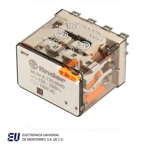 RELEVADOR FINDER ENCHUFABLE 4CC, 12A, 14 PIN, 12VCA – 56.34.8.012.0040