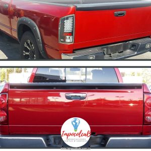 Cubierta protectora negra para moldura de puerta trasera de Dodge Ram 1500 2002-2008