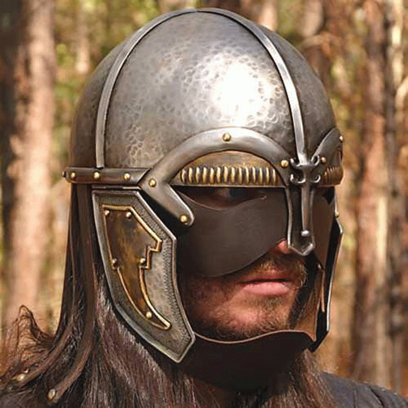 Casco Bárbaro mascara cuero