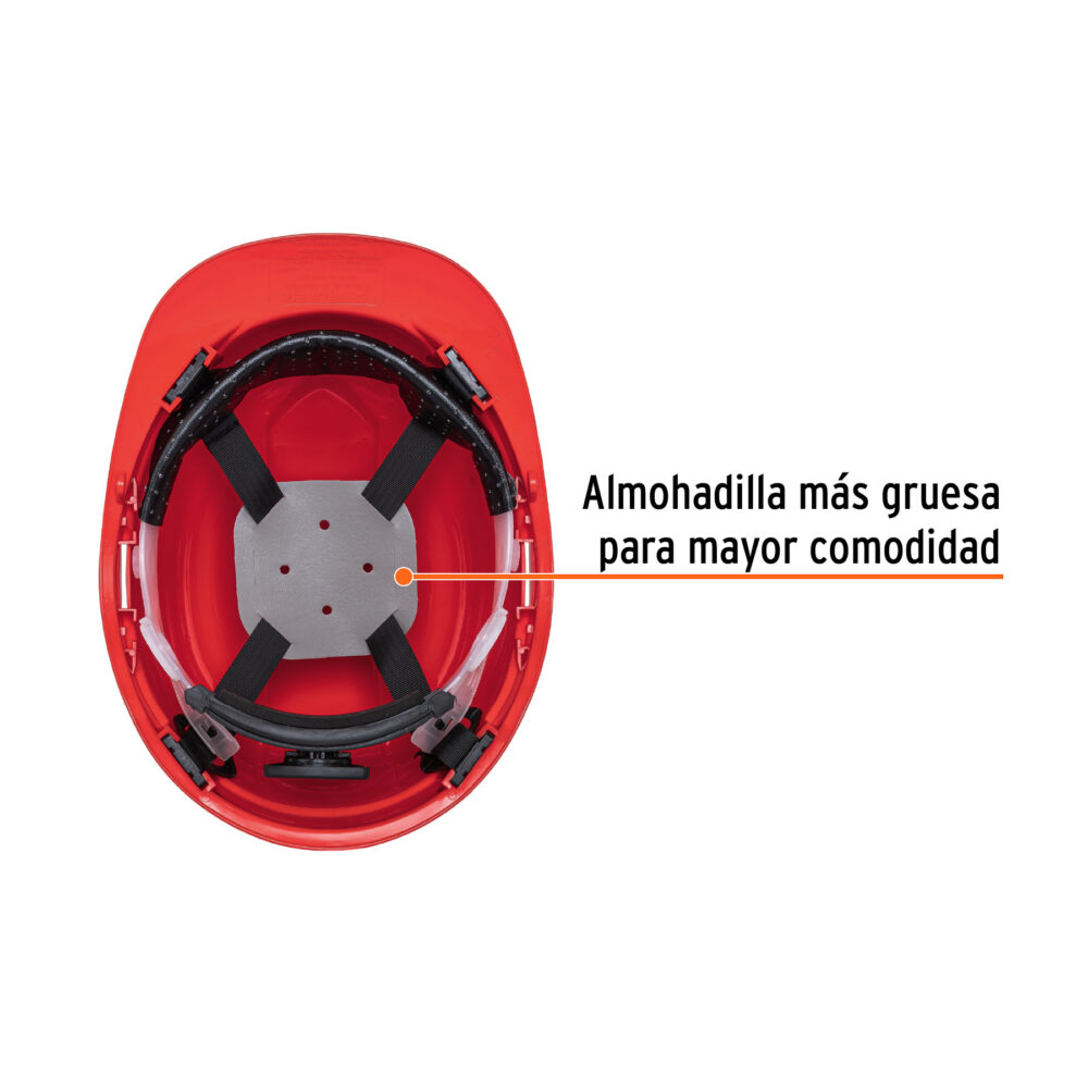 Casco de seguridad, ajuste de matraca, rojo, Truper 10373 - Imagen 4