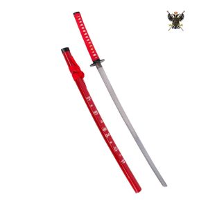 Katana vaina roja con inscripción sin filo