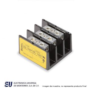 BLOQUE DE TERMINAL DE BARRERA, 3P, 600VAC/DC, 175 AMP, 2/0 a 8 AWG – 16204-3