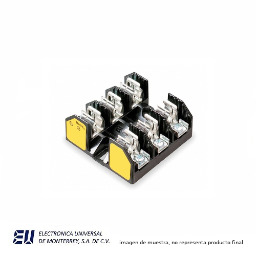 BASE PORTAFUSIBLE MODULAR CLASE J, 600 V, 3 POLOS, 30 AMPS, TERMINAL DE TORNILLO – JM60030-3SR - Imagen 2