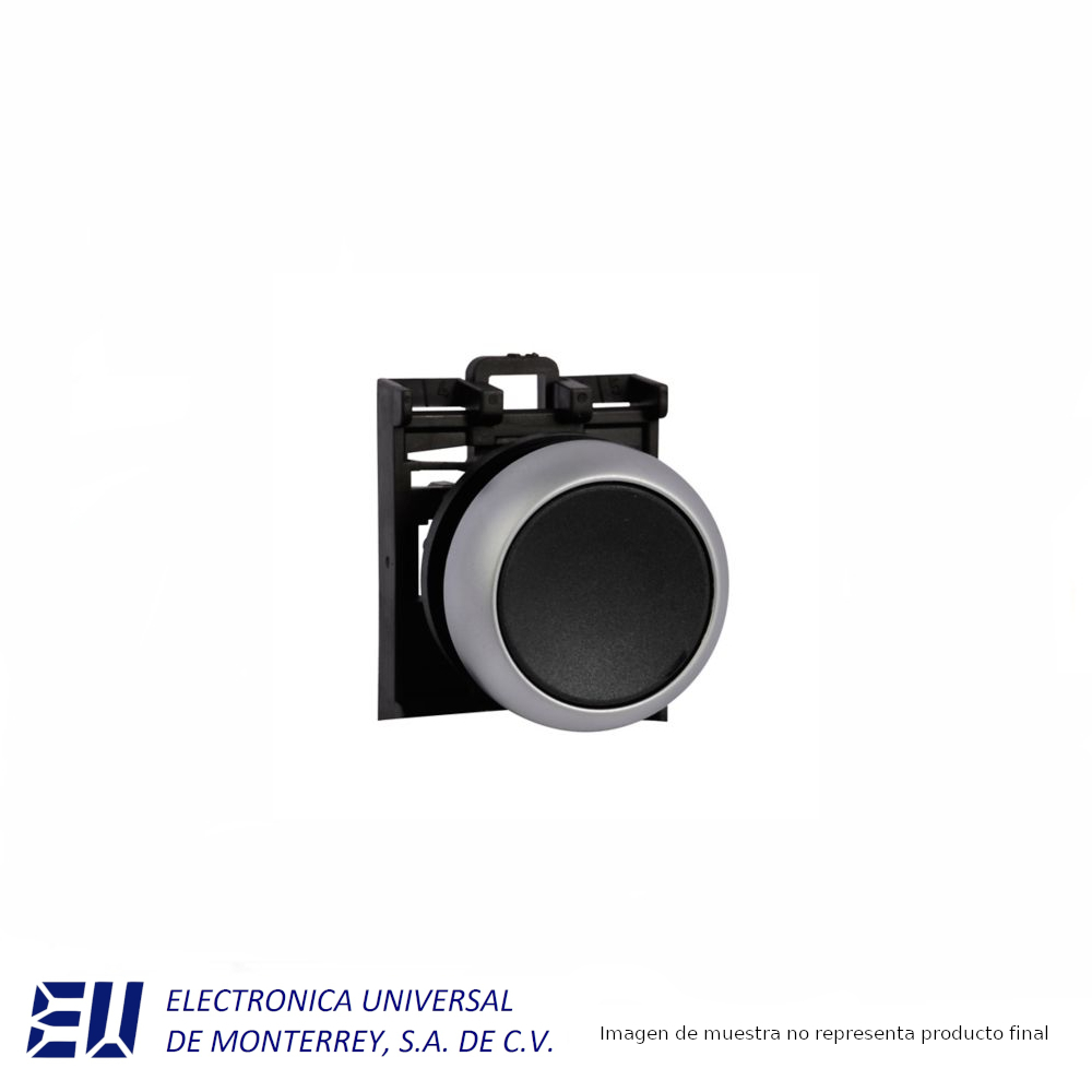 CABEZA DE BOTON PULSADOR RASANTE 22MM NEGRO MOMENTANEO – M22-D-S - Imagen 2