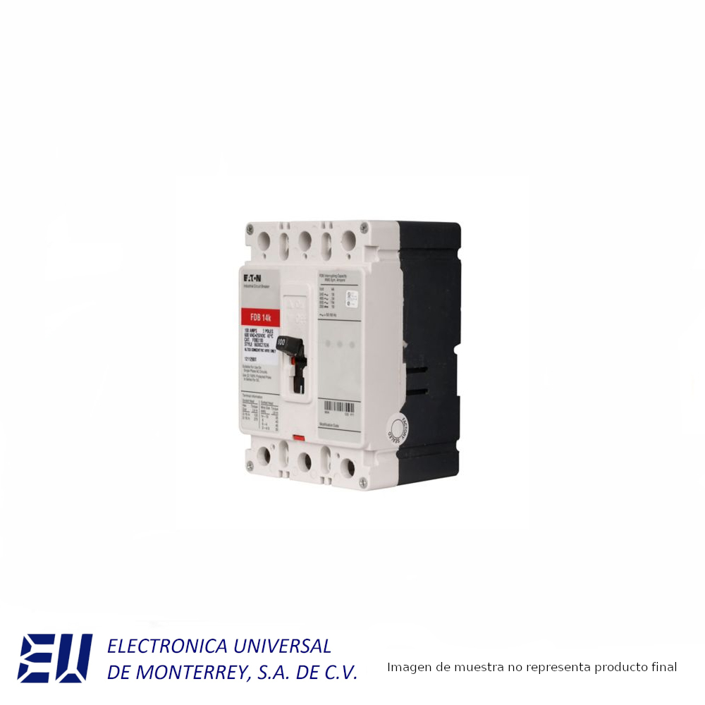 INTERRUPTOR TERMOMAGNETICO DE 3 POLOS SERIE C, 50 AMP, 600 VCA F FRAME EATON – FDB3050L - Imagen 2