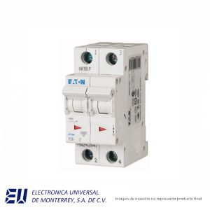 INTERRUPTOR TERMOMAGNETICO PARA RIEL DIN 16 AMP 6KA 2 POLOS CURVA B – PLS6-B16/2-MW