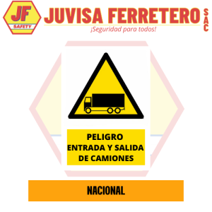 SEÑAL VINIL CELTEX ENTRADA Y SALIDA DE CAMIONES 40×60