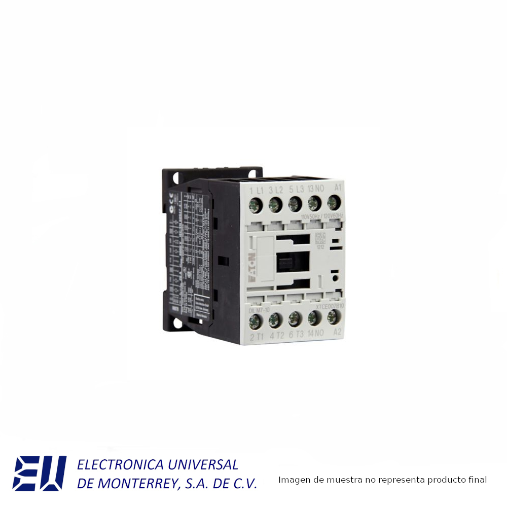 CONTACTOR IEC 3P FVNR -NO REVERSIBLE- 7A FRAME B, 1NA 110Vac/50Hz 120Vac/60Hz – XTCE007B10A