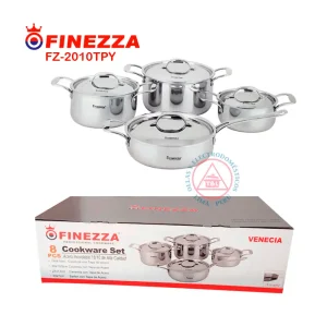 Set de Ollas Finezza Venecia FZ-2010-TPY – 8 Piezas de Acero Inoxidable 18/10