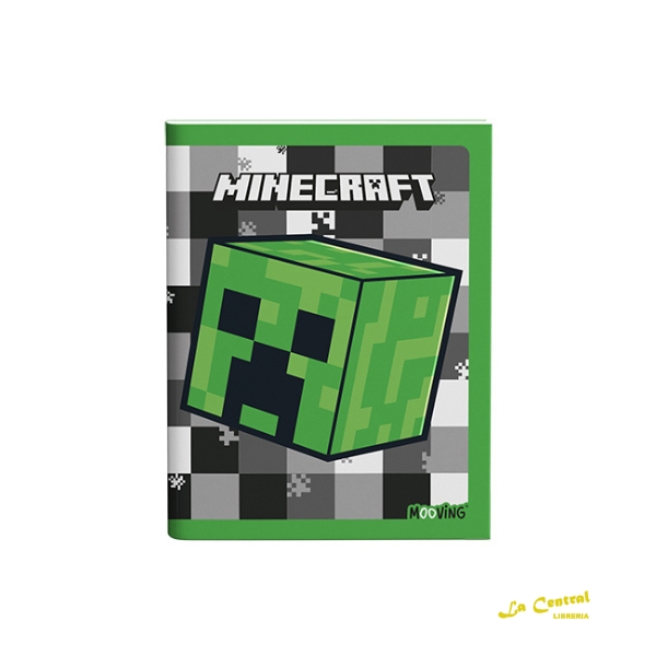 Cuaderno Mooving 16 X 21 Abrochado Minecraft Cubo Bts 2025